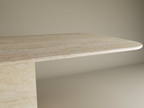 Rectangular Travertine Dining Table with Block Base