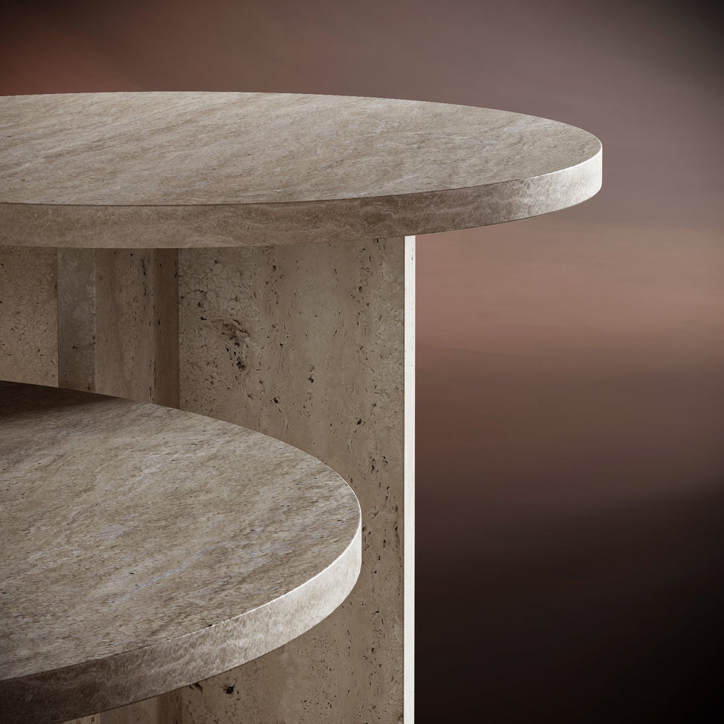 ELENA Travertine Coffee Table Set