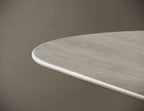 Oval Travertine Dining Table - Conical Legs