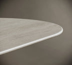Oval Travertine Dining Table  - Hourglass Legs