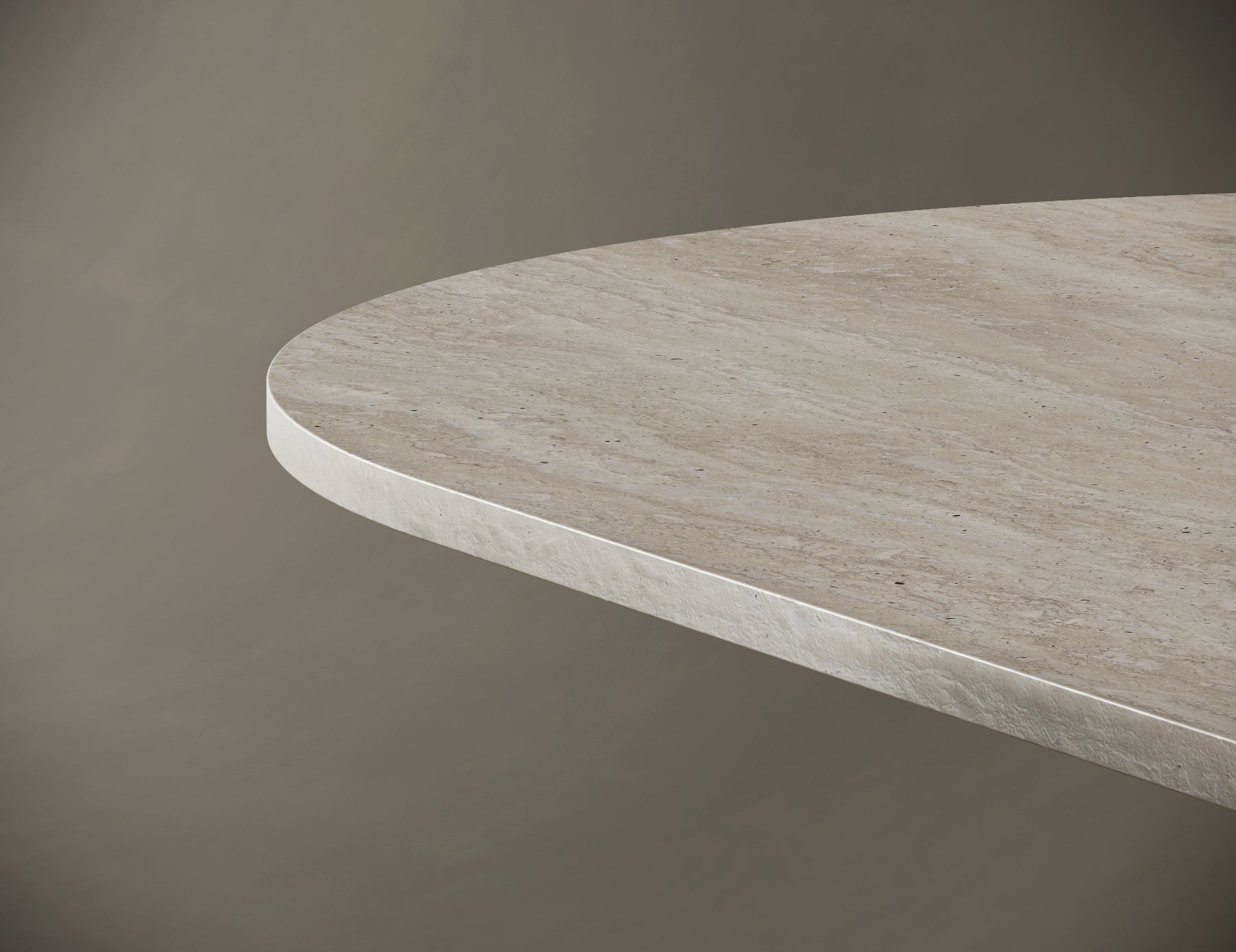 Oval Travertine Dining Table - V Legs