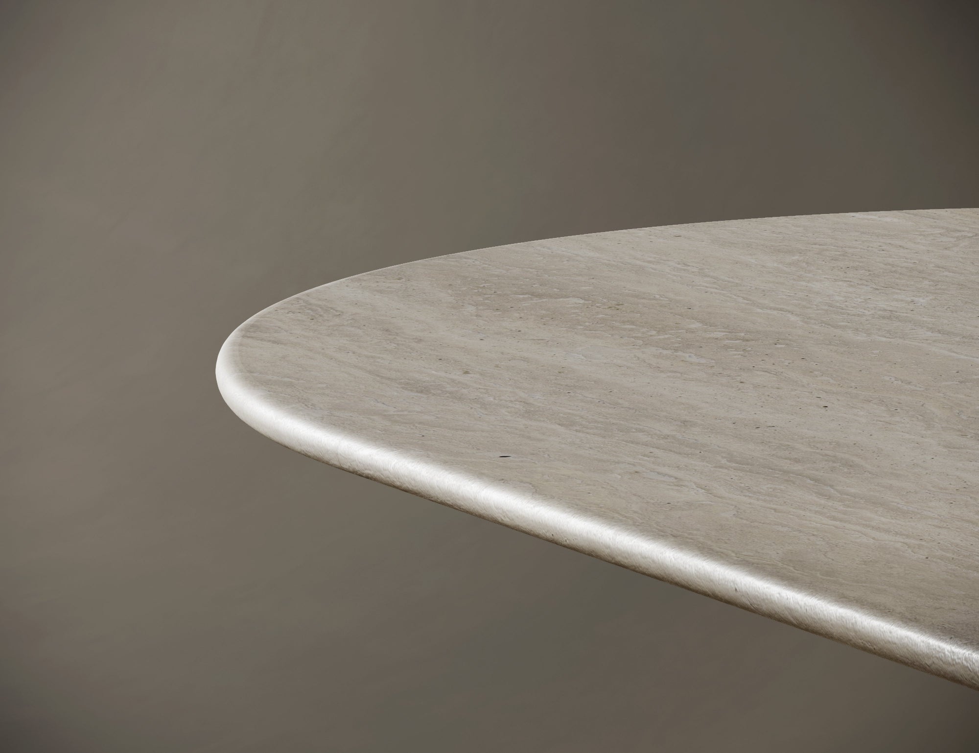 Oval Travertine Dining Table - D-Form Legs