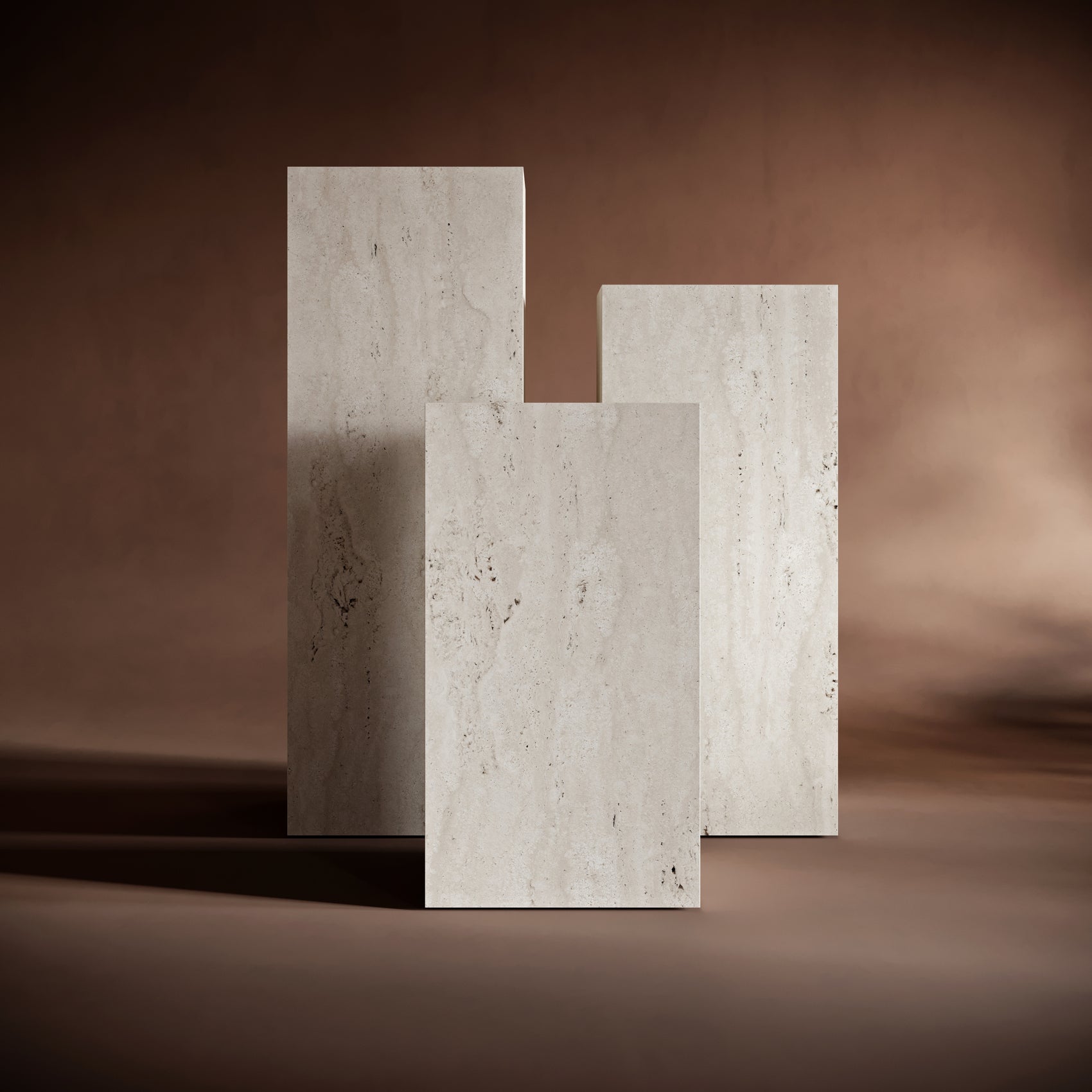 Travertine Plinth Side Table