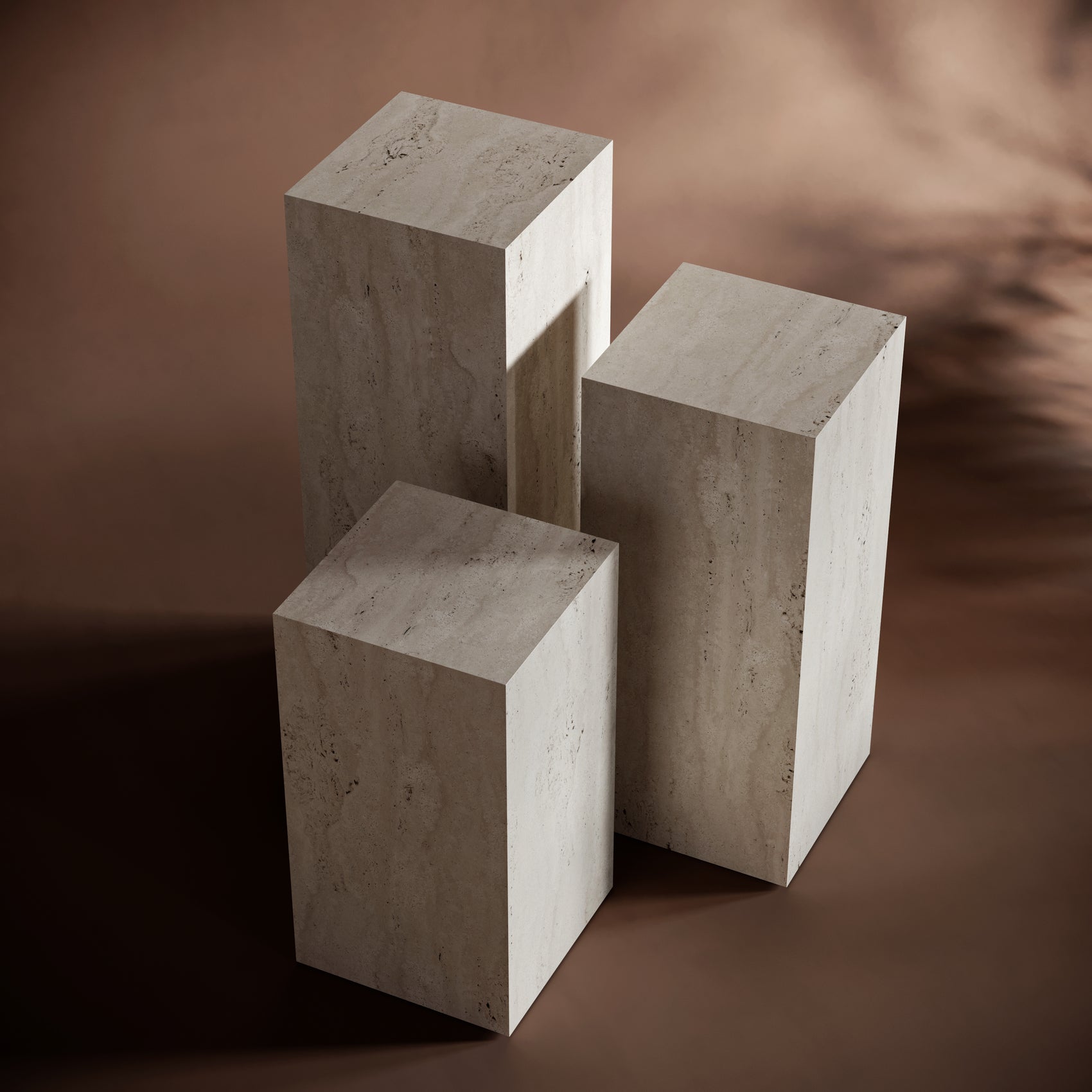 Travertine Plinth Side Table